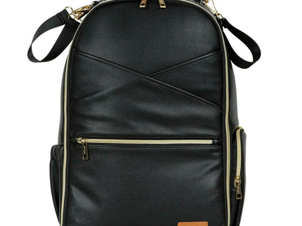 Large Espresso Diaper Backpack with stylish design and multiple compartments for parents on the go.