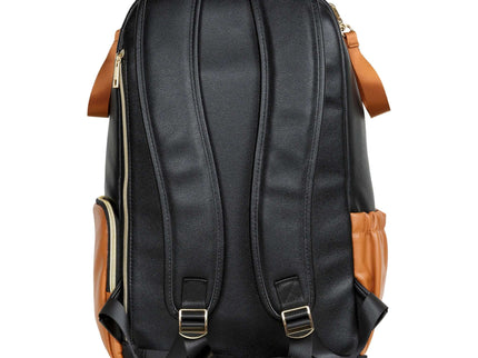 Black Coffee Large Diaper Backpack featuring sleek design, adjustable straps, and stylish detail for parents on the go.
