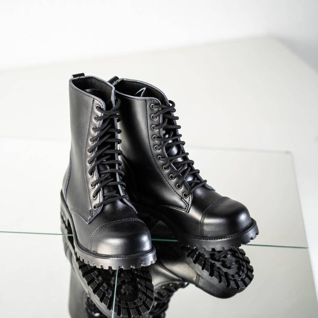 511 Black Punk - Style Leather Boots – Unisex Handmade All - Season Boots - Daily Nomad