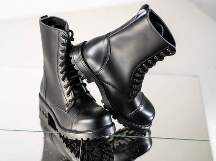511 Black Punk - Style Leather Boots – Unisex Handmade All - Season Boots - Daily Nomad