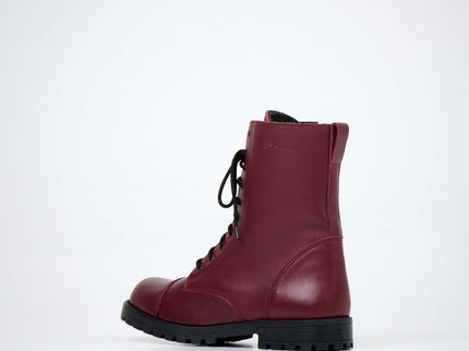 511 Burgundy Winter Boots with Zipper – Warm Lined Leather Boots - Daily Nomad