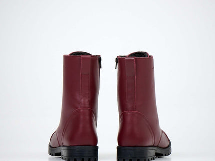 511 Burgundy Winter Boots with Zipper – Warm Lined Leather Boots - Daily Nomad