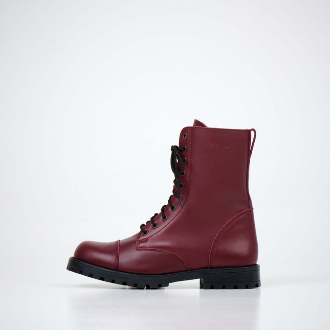 511 Burgundy Winter Boots with Zipper – Warm Lined Leather Boots - Daily Nomad
