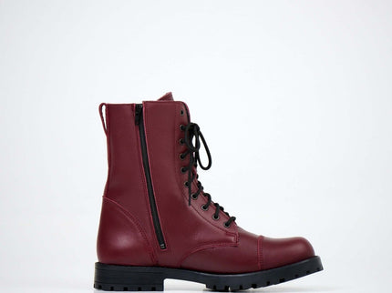 511 Burgundy Winter Boots with Zipper – Warm Lined Leather Boots - Daily Nomad