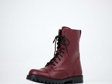 511 Burgundy Winter Boots with Zipper – Warm Lined Leather Boots - Daily Nomad