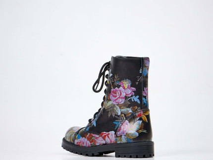511 Pink Roses Leather Boots – Unisex Handmade All - Season Boots - Daily Nomad