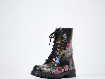 511 Pink Roses Leather Boots – Unisex Handmade All - Season Boots - Daily Nomad