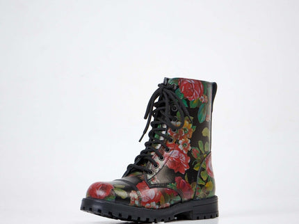 511 Red Roses Leather Boots – Unisex Handmade All - Season Boots - Daily Nomad
