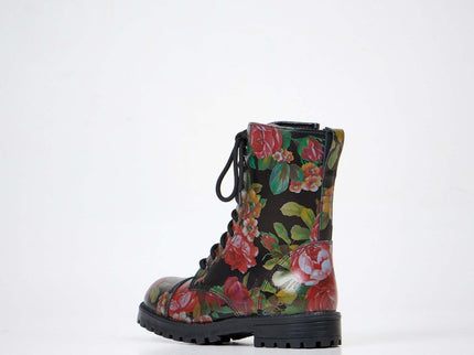 511 Red Roses Leather Boots – Unisex Handmade All - Season Boots - Daily Nomad