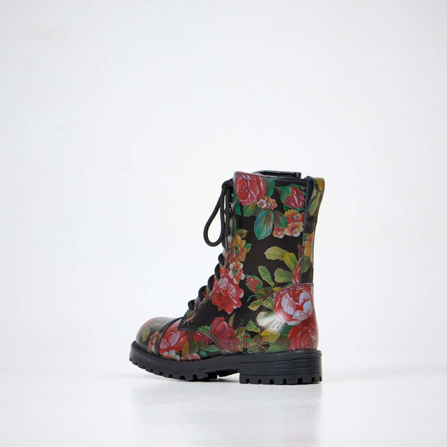 511 Red Roses Leather Boots – Unisex Handmade All - Season Boots - Daily Nomad