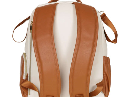 Small Cappuccino Diaper Backpack featuring stylish design and practical straps for parents on the go.