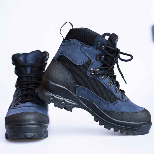 Samelin 550 Navy Hiking Boots – Waterproof Nubuck & Textile with Vibram Sole - Daily Nomad