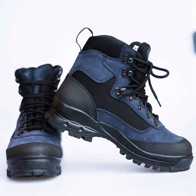 550 Navy Hiking Boots – Waterproof Nubuck & Textile with Vibram Sole - Daily Nomad