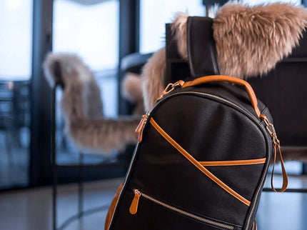 Large Diaper Backpack in Black Coffee color, featuring stylish design and practical compartments for parents on the go.