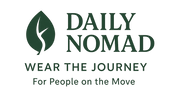 Daily Nomad logo with tagline 'Wear the Journey For People on the Move' on a black background