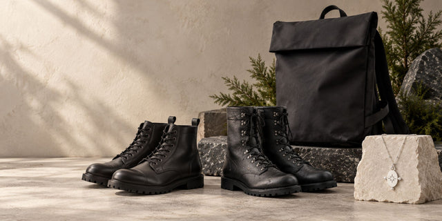 Black Month selection of European-made boots, backpack and jewellery from Daily Nomad