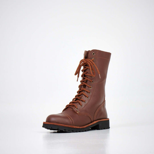 AIPI 2.2 triple-stitched leather boots in brown – product view 1
