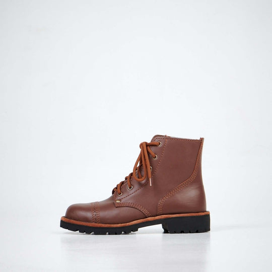 AIPI PS-2 military-inspired leather boots in brown – product view 2