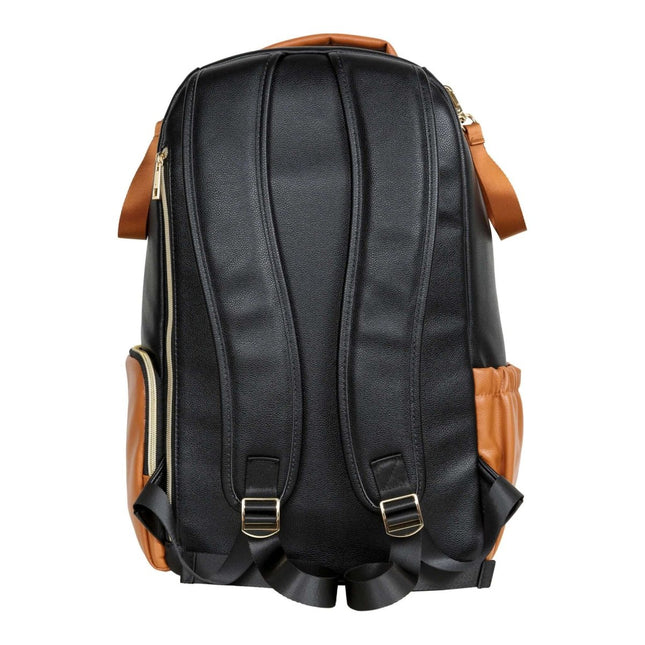 Ally Scandic Large Diaper Backpack – Black Coffee Vegan Leather Baby Bag, 16 Pockets - Daily Nomad