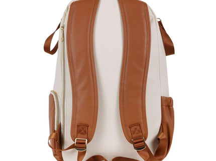 Ally Scandic Large Diaper Backpack – Cappuccino Vegan Leather Baby Bag, 16 Pockets - Daily Nomad