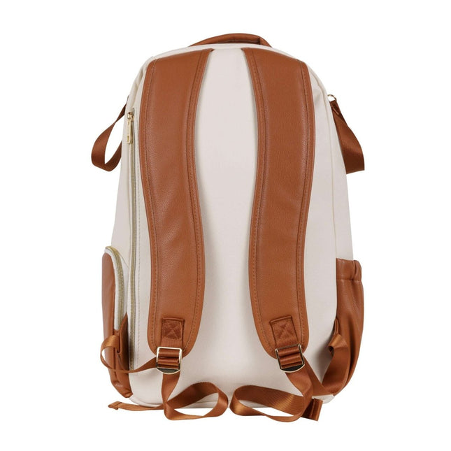 Ally Scandic Large Diaper Backpack – Cappuccino Vegan Leather Baby Bag, 16 Pockets - Daily Nomad