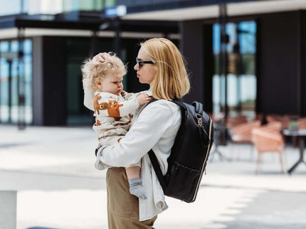 Ally Scandic Large Diaper Backpack – Espresso Vegan Leather Baby Bag, 16 Pockets - Daily Nomad