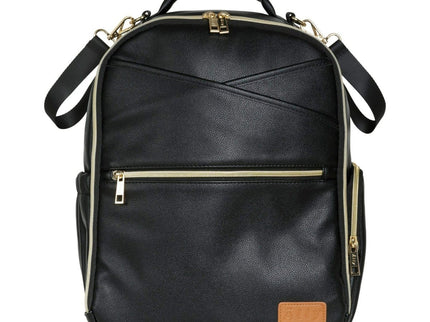 Ally Scandic Small Diaper Backpack – Espresso Vegan Leather Baby Bag, 11 Pockets - Daily Nomad