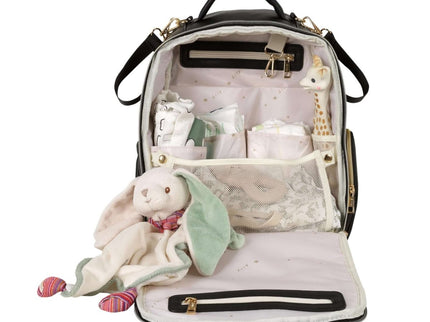 Ally Scandic Small Diaper Backpack – Espresso Vegan Leather Baby Bag, 11 Pockets - Daily Nomad