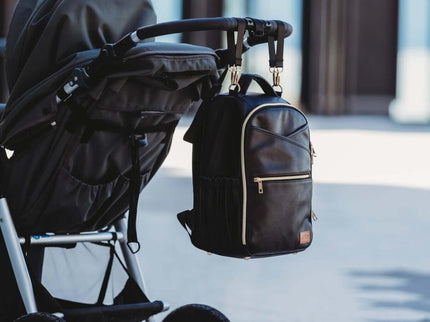 Ally Scandic Small Diaper Backpack – Espresso Vegan Leather Baby Bag, 11 Pockets - Daily Nomad