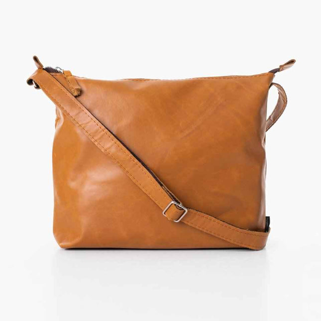 Anet L Leather Shoulder Bag – Caramel -  Upcycled and Handmade from Europe
