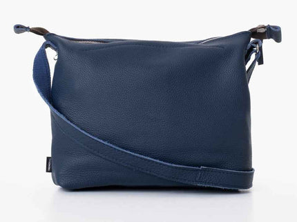 Anet L Leather Shoulder Bag – Dark Blue - Upcycled and Handmade in Estonia