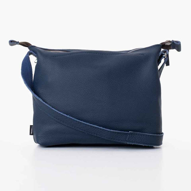 Anet L Leather Shoulder Bag – Dark Blue - Upcycled and Handmade in Estonia