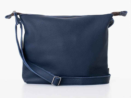 Anet L Leather Shoulder Bag – Dark Blue - Upcycled and Handmade in Estonia