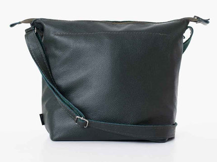 Anet L Leather Shoulder Bag – Dark Grey - Upcycled and Handmade in Europe