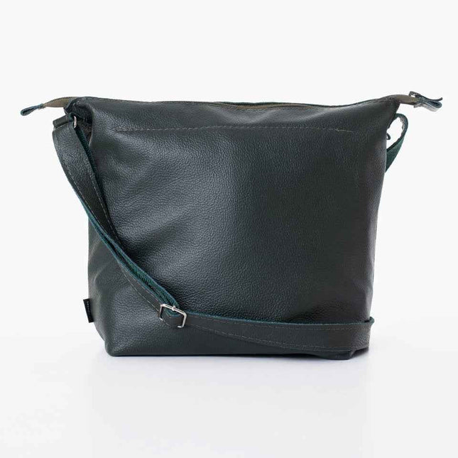 Anet L Leather Shoulder Bag – Dark Grey - Upcycled and Handmade in Europe
