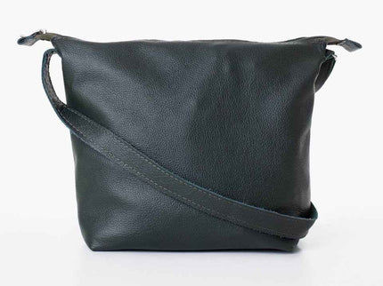 Anet L Leather Shoulder Bag – Dark Grey - Upcycled and Handmade in Europe