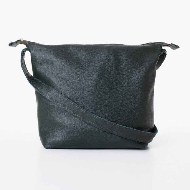 Anet L Leather Shoulder Bag – Dark Grey - Upcycled and Handmade in Europe