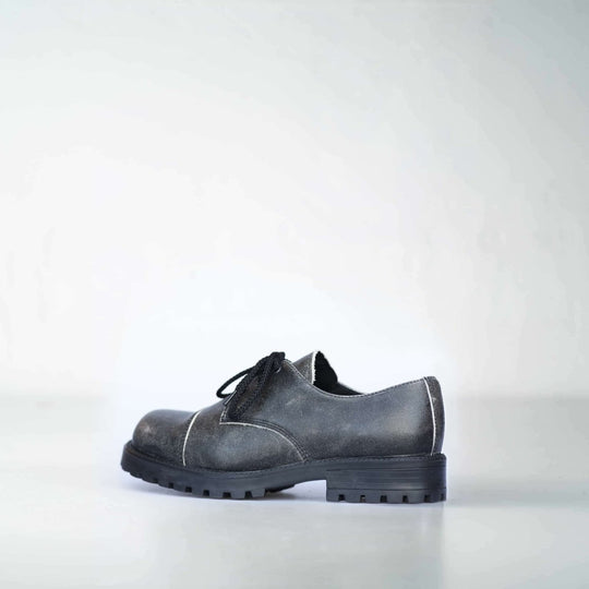 Samelin Widgets Antique Black unisex leather shoes – product view 2