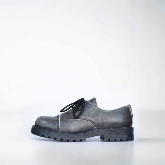 Samelin Widgets Antique Black unisex leather shoes – product view 1