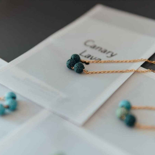 Aroma Diffuser Necklace with Lava Beads - Silver Chain - Daily Nomad