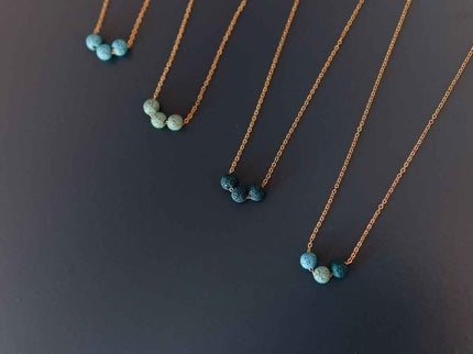 Aroma Diffuser Necklace with Lava Beads - Silver Chain - Daily Nomad