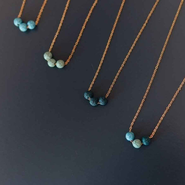 Aroma Diffuser Necklace with Lava Beads - Silver Chain - Daily Nomad