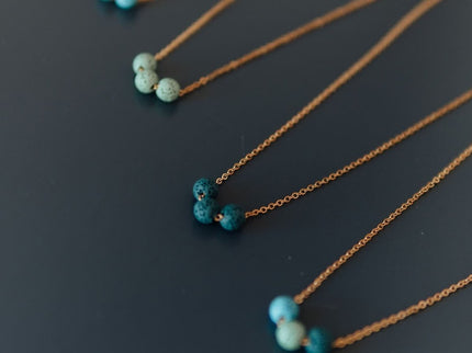 Aroma Diffuser Necklace with Lava Beads - Silver Chain - Daily Nomad