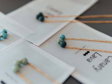 Aroma Diffuser Necklace with Lava Beads - Silver Chain - Daily Nomad
