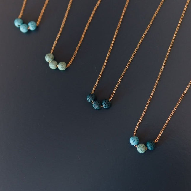 Aroma Diffuser Necklace with Lava Beads - Silver Chain - Daily Nomad