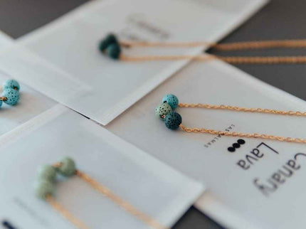Aroma Diffuser Necklace with Lava Beads - Silver Chain - Daily Nomad