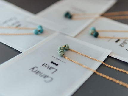 Aroma Diffuser Necklace with Lava Beads - Silver Chain - Daily Nomad