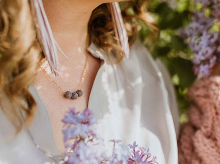 Aroma Diffuser Necklace with Lava Beads - Silver Chain - Daily Nomad