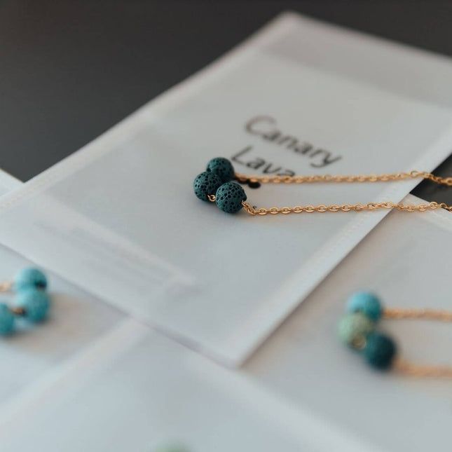 Aroma Diffuser Necklace with Lava Beads - Silver Chain - Daily Nomad