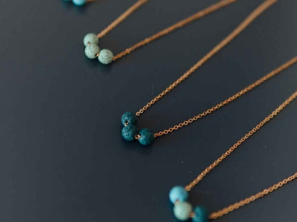Aroma Diffuser Necklace with Lava Beads - Silver Chain - Daily Nomad